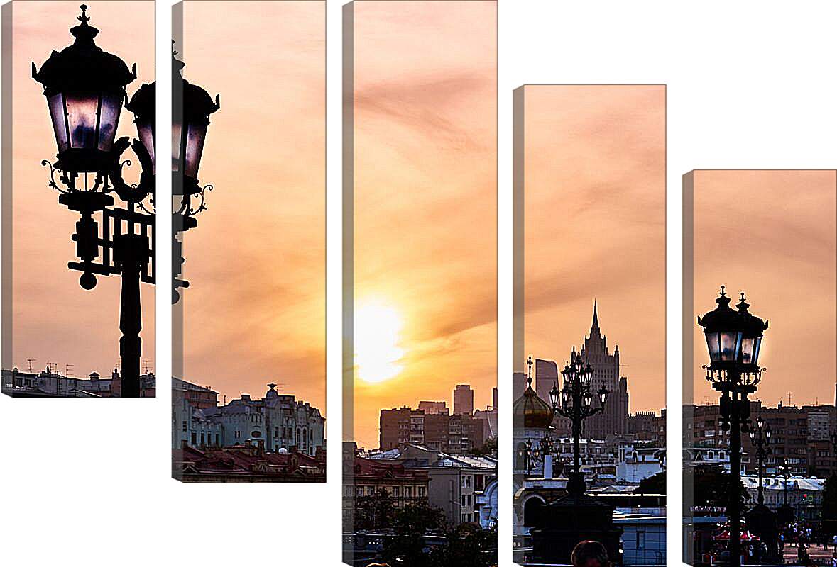 Модульная картина - Солнце над городом