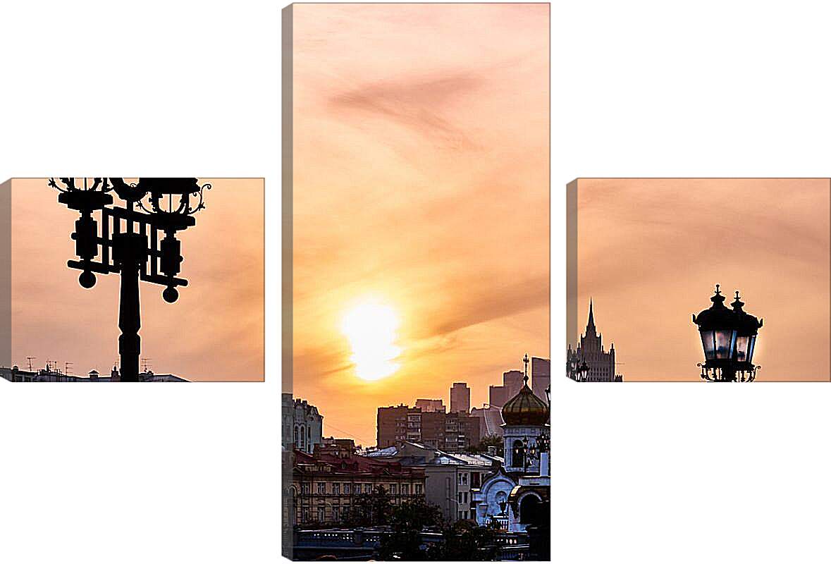 Модульная картина - Солнце над городом