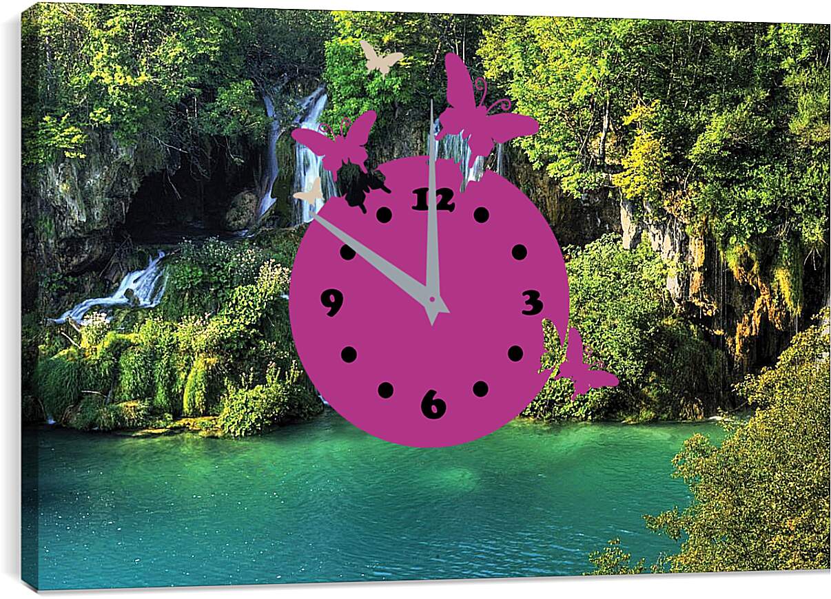 Часы картина - Водопады