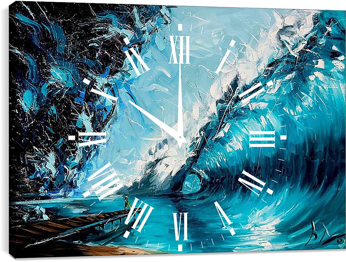 Часы картина - Волна
