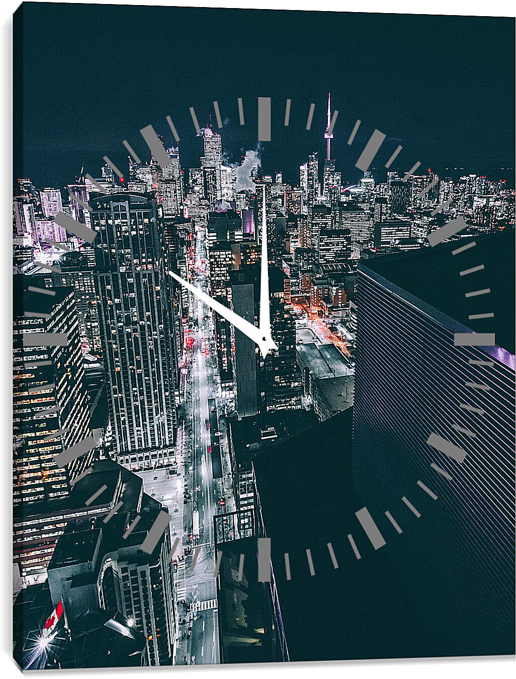 Часы картина - Ночная улица