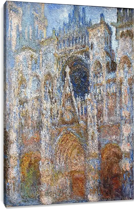 Постер и плакат - rouen cathedral magic in blue. Клод Моне