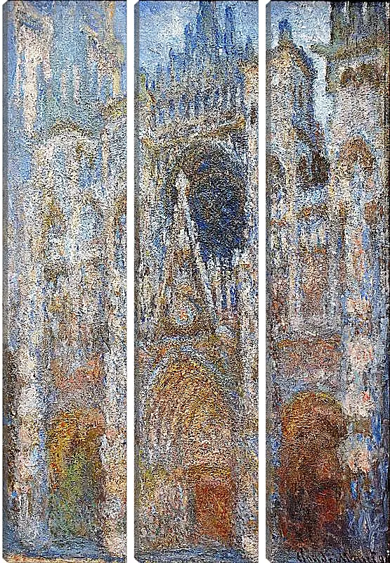 Модульная картина - rouen cathedral magic in blue. Клод Моне