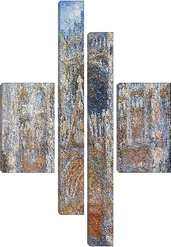 Модульная картина - rouen cathedral magic in blue. Клод Моне