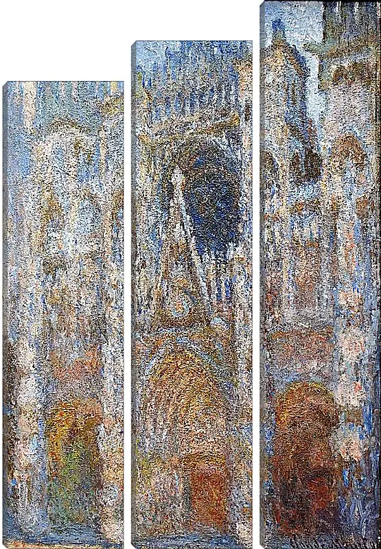 Модульная картина - rouen cathedral magic in blue. Клод Моне