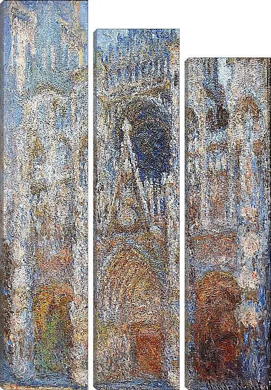 Модульная картина - rouen cathedral magic in blue. Клод Моне