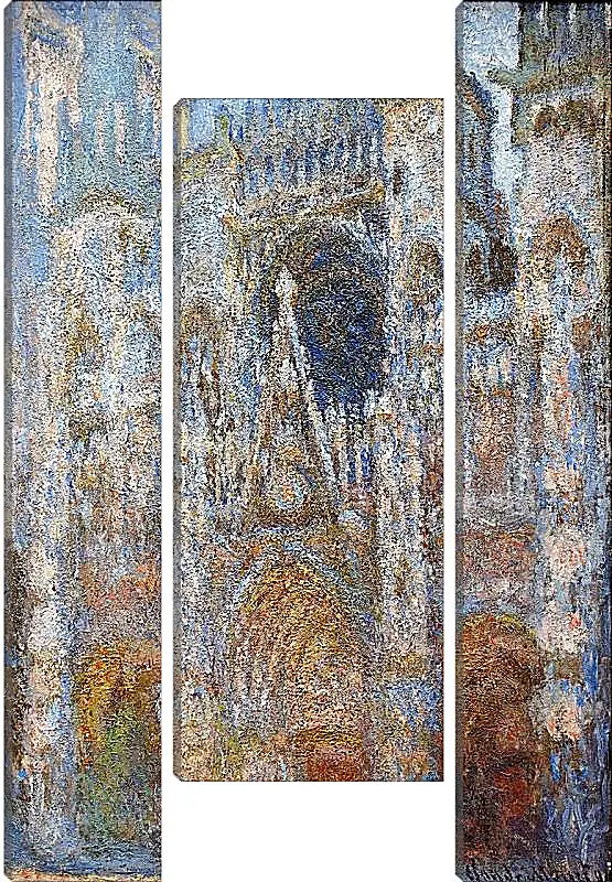 Модульная картина - rouen cathedral magic in blue. Клод Моне