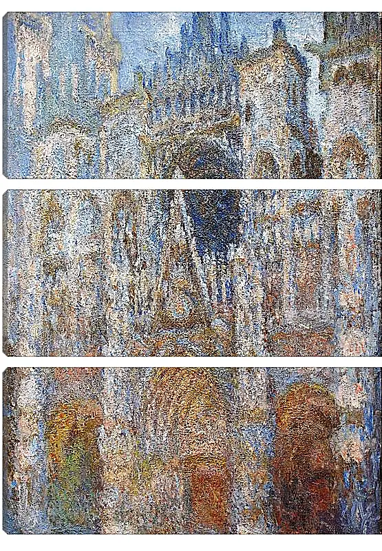 Модульная картина - rouen cathedral magic in blue. Клод Моне