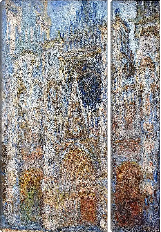 Модульная картина - rouen cathedral magic in blue. Клод Моне