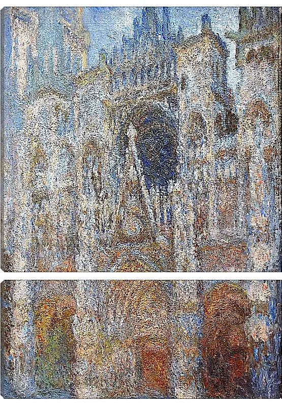 Модульная картина - rouen cathedral magic in blue. Клод Моне