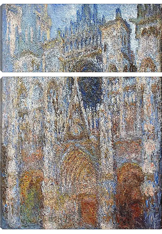 Модульная картина - rouen cathedral magic in blue. Клод Моне