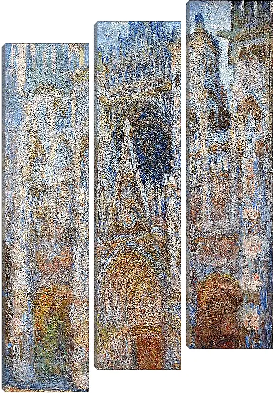 Модульная картина - rouen cathedral magic in blue. Клод Моне