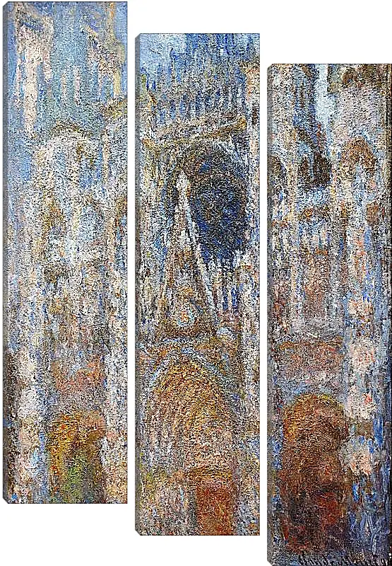 Модульная картина - rouen cathedral magic in blue. Клод Моне