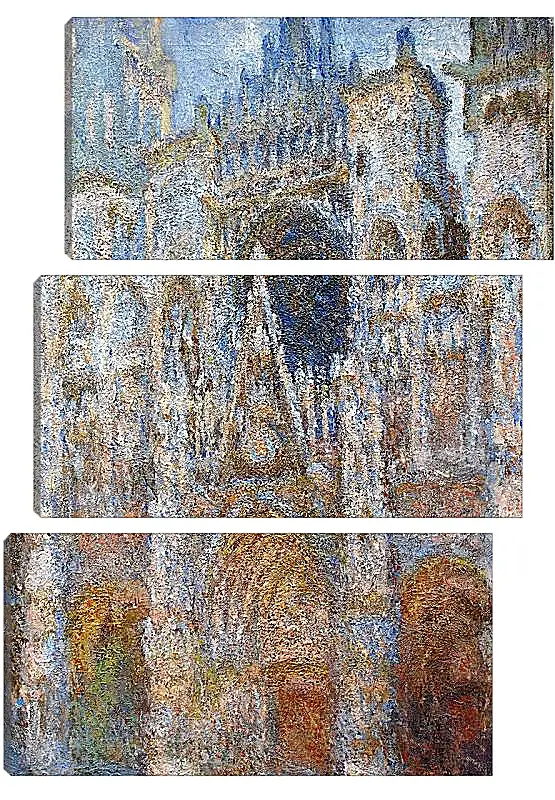 Модульная картина - rouen cathedral magic in blue. Клод Моне