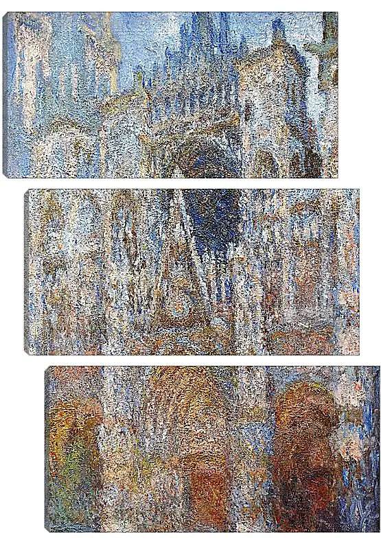 Модульная картина - rouen cathedral magic in blue. Клод Моне