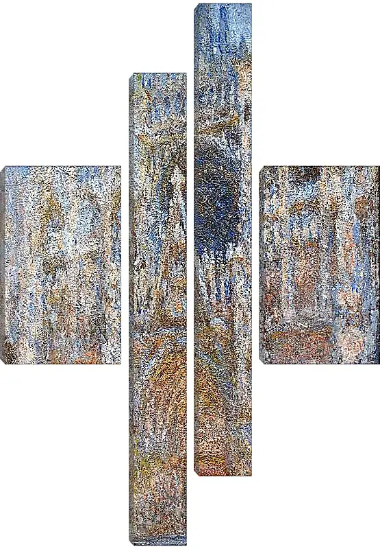 Модульная картина - rouen cathedral magic in blue. Клод Моне