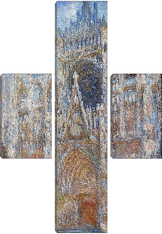 Модульная картина - rouen cathedral magic in blue. Клод Моне