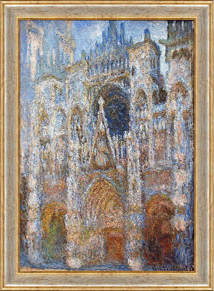 Картина в раме - rouen cathedral magic in blue. Клод Моне