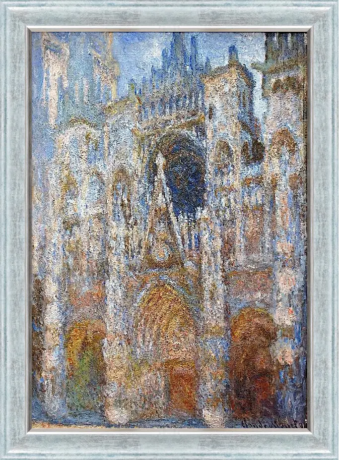 Картина в раме - rouen cathedral magic in blue. Клод Моне