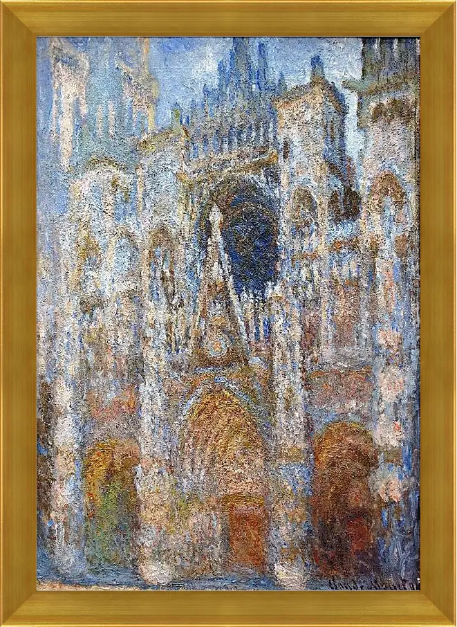 Картина в раме - rouen cathedral magic in blue. Клод Моне