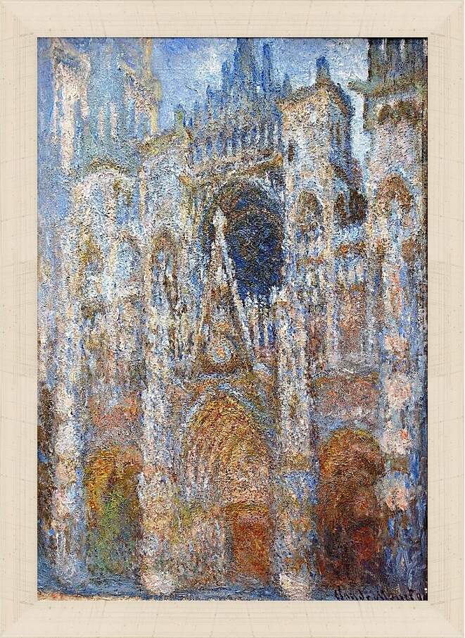 Картина в раме - rouen cathedral magic in blue. Клод Моне