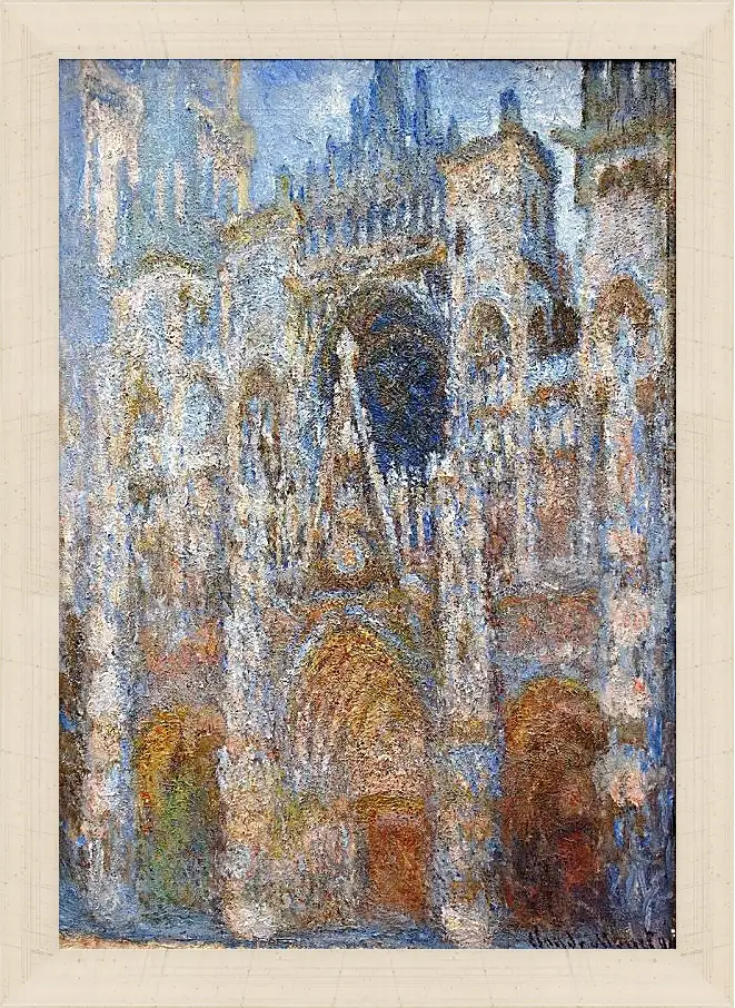 Картина в раме - rouen cathedral magic in blue. Клод Моне