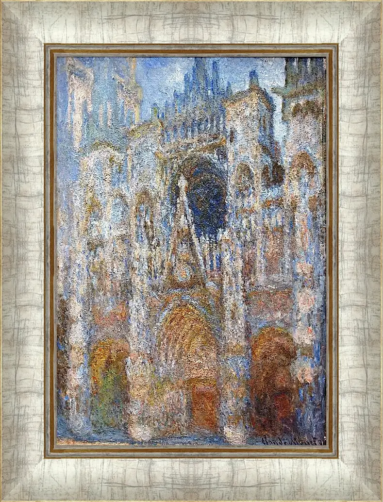 Картина в раме - rouen cathedral magic in blue. Клод Моне