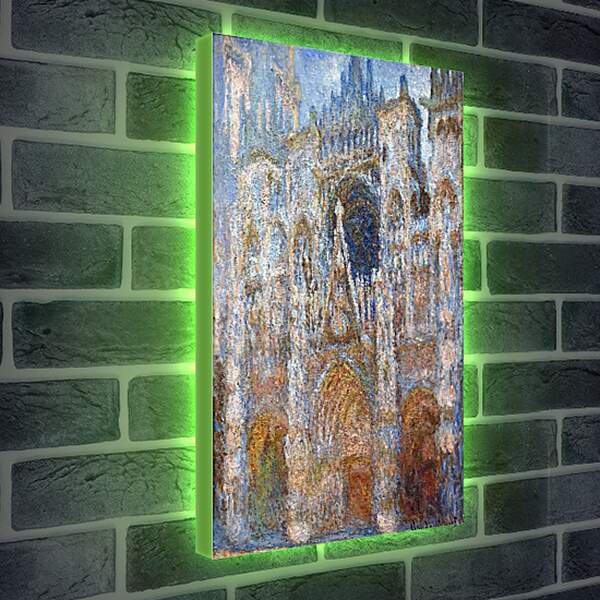 Лайтбокс световая панель - rouen cathedral magic in blue. Клод Моне