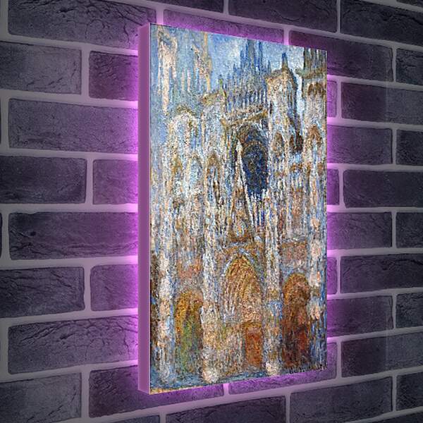 Лайтбокс световая панель - rouen cathedral magic in blue. Клод Моне