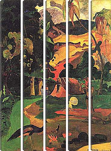 Модульная картина - Paysage aux paons. Поль Гоген