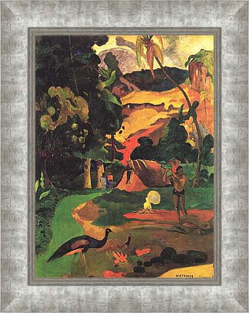 Картина в раме - Paysage aux paons. Поль Гоген
