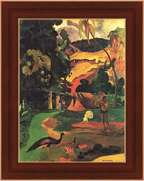 Картина в раме - Paysage aux paons. Поль Гоген
