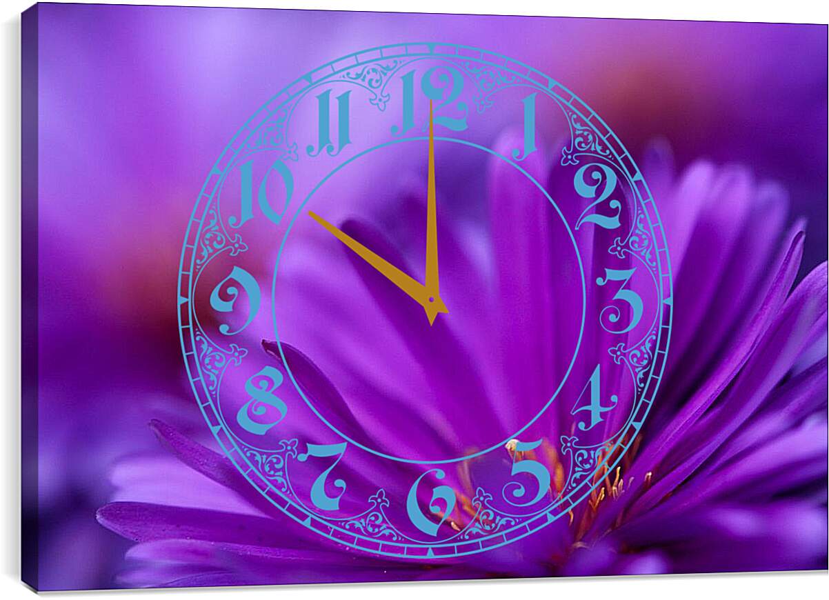 Часы картина - Фиолетовый цветок