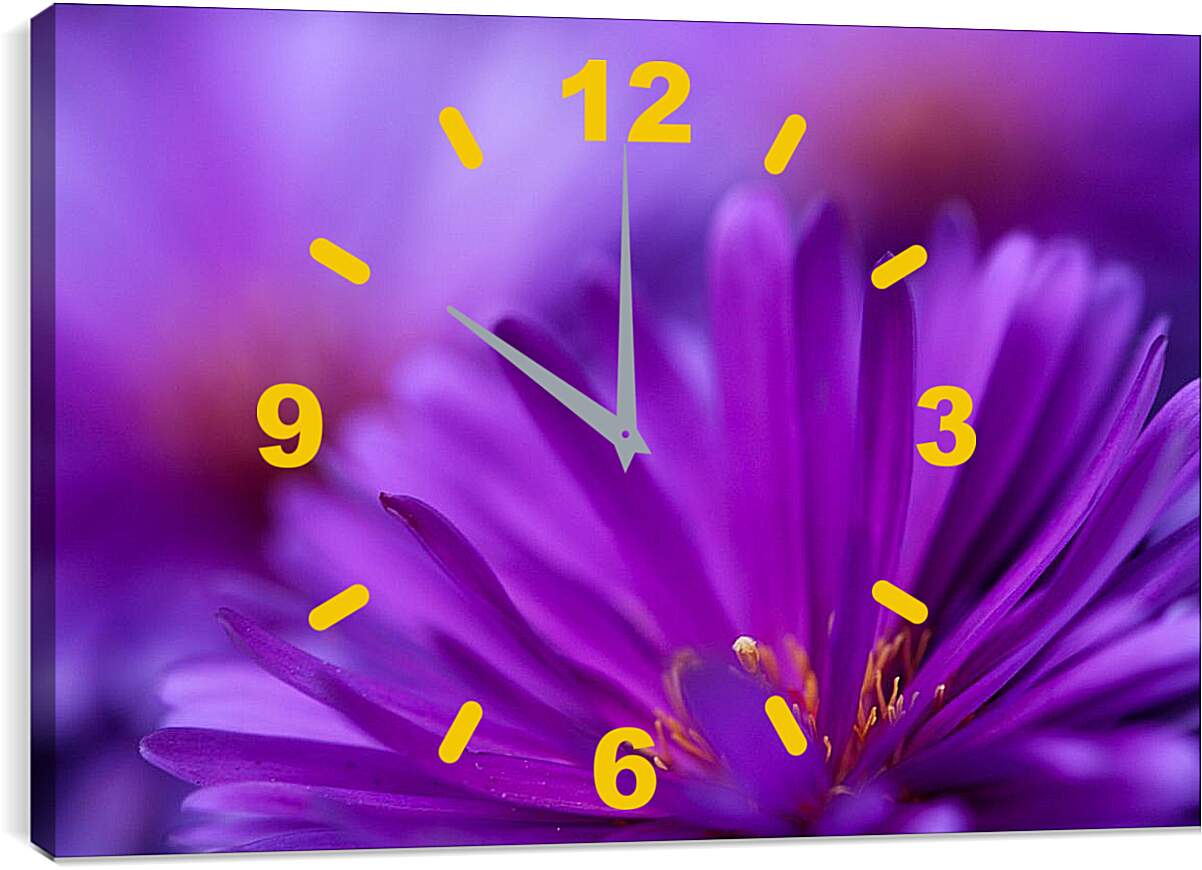 Часы картина - Фиолетовый цветок