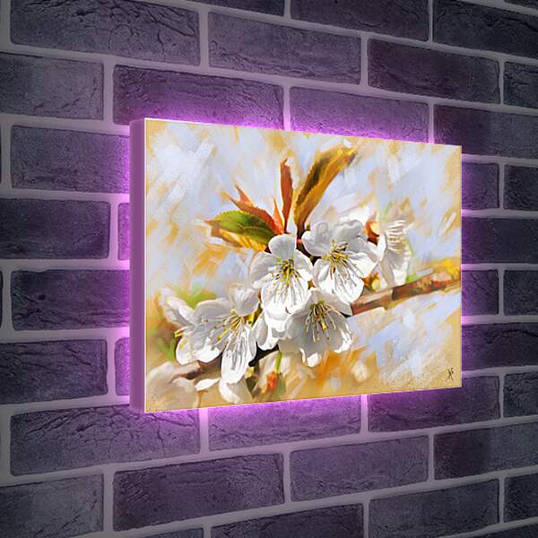 Лайтбокс световая панель - Яблоня в цвету