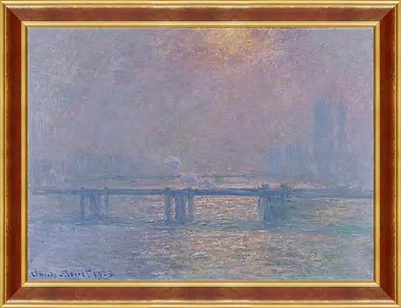 Картина в раме - The Thames Charing Cross Bridge. Клод Моне