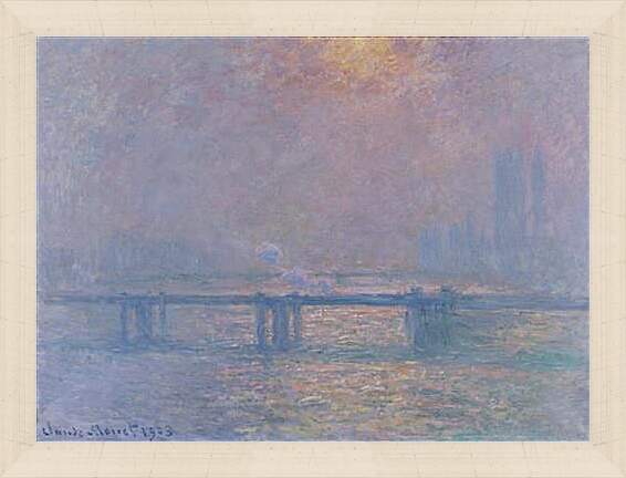 Картина в раме - The Thames Charing Cross Bridge. Клод Моне