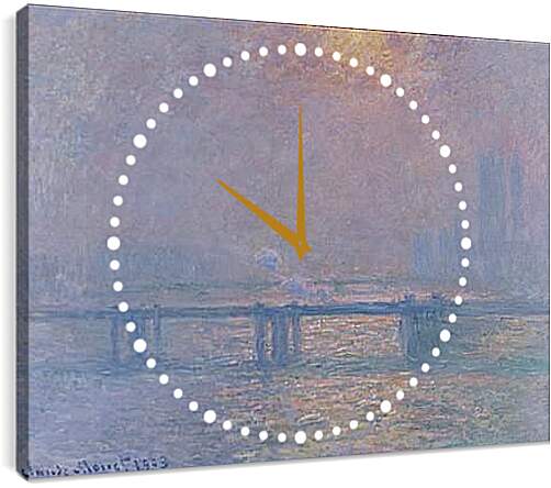 Часы картина - The Thames Charing Cross Bridge. Клод Моне