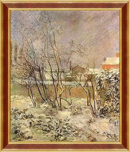 Картина в раме - Garden in Snow. Поль Гоген