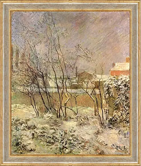 Картина в раме - Garden in Snow. Поль Гоген