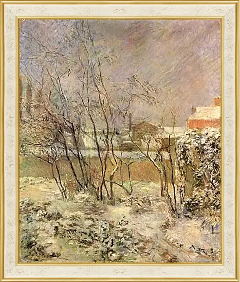 Картина в раме - Garden in Snow. Поль Гоген