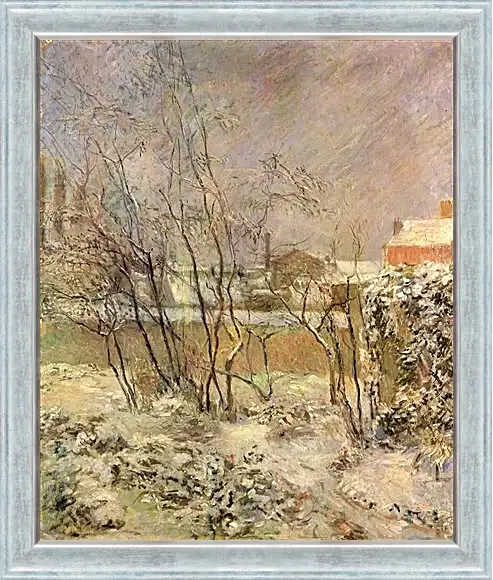 Картина в раме - Garden in Snow. Поль Гоген