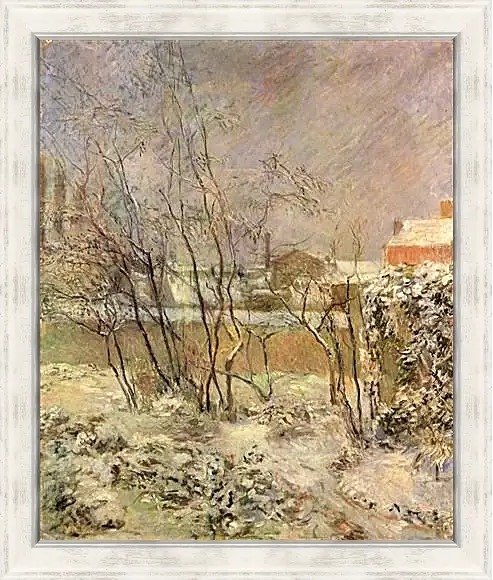 Картина в раме - Garden in Snow. Поль Гоген