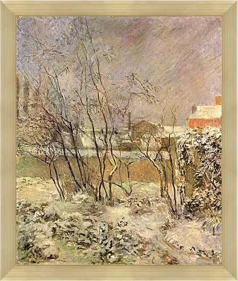 Картина в раме - Garden in Snow. Поль Гоген