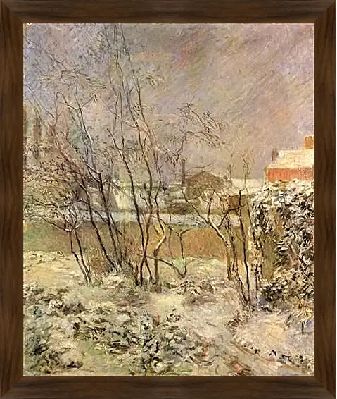 Картина в раме - Garden in Snow. Поль Гоген