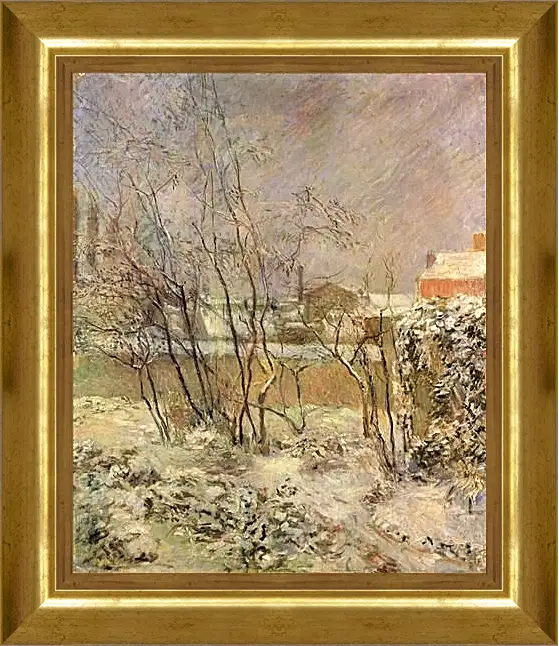 Картина в раме - Garden in Snow. Поль Гоген