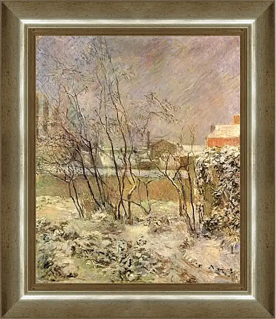 Картина в раме - Garden in Snow. Поль Гоген