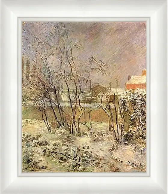 Картина в раме - Garden in Snow. Поль Гоген