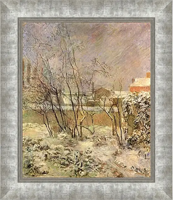 Картина в раме - Garden in Snow. Поль Гоген