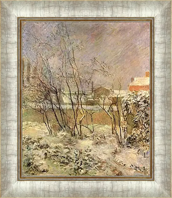 Картина в раме - Garden in Snow. Поль Гоген